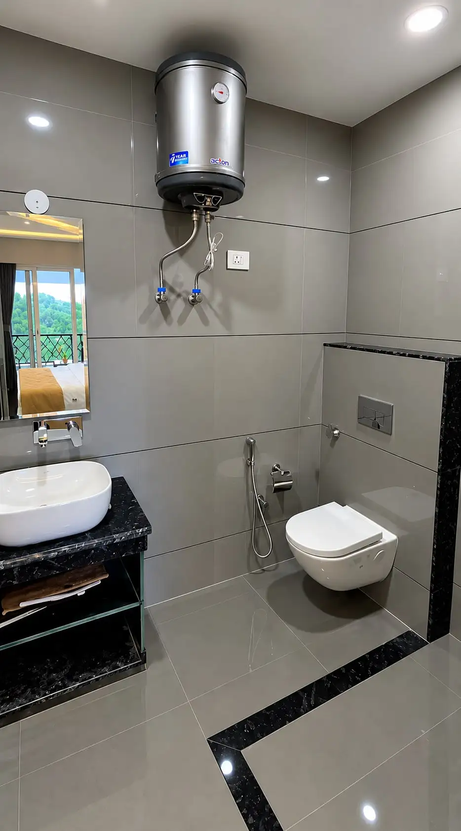 Modern bathroom with vessel basin